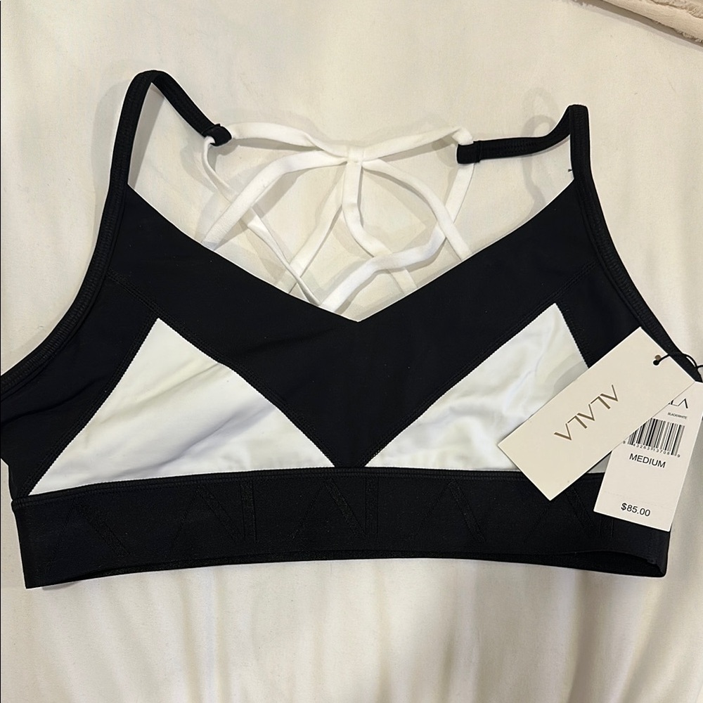 Alala Black and White Women's Sports Bra